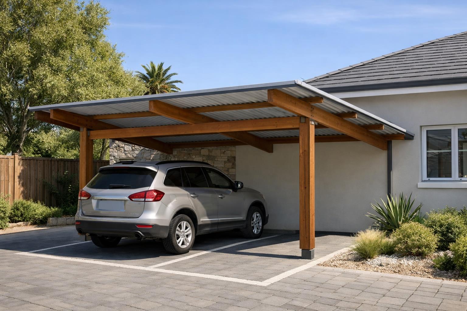 Attached Lean-To Carport— Illustrative diagram