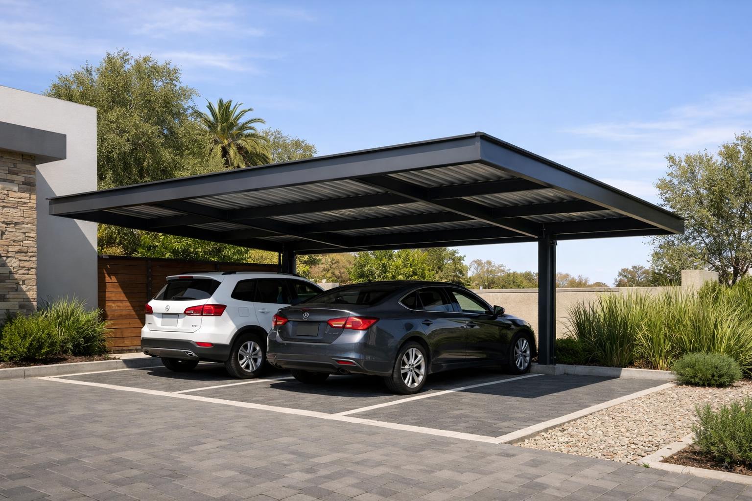 Cantilevered Steel Canopy Carport— Illustrative diagram