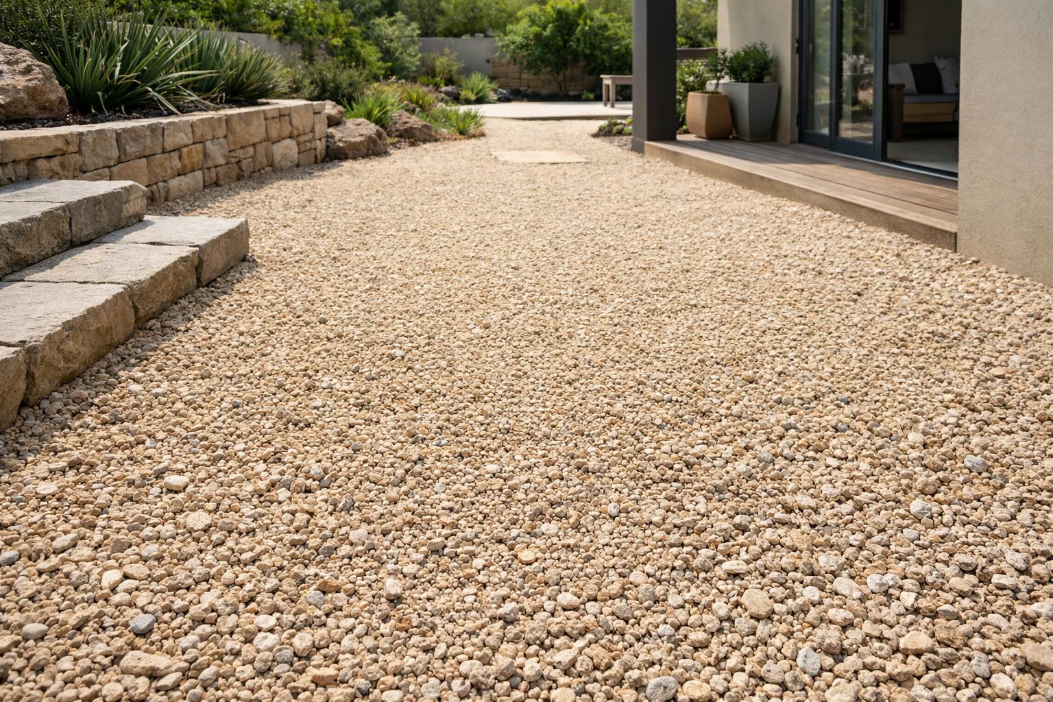 Compacted Loose Gravel Surface— Illustrative diagram