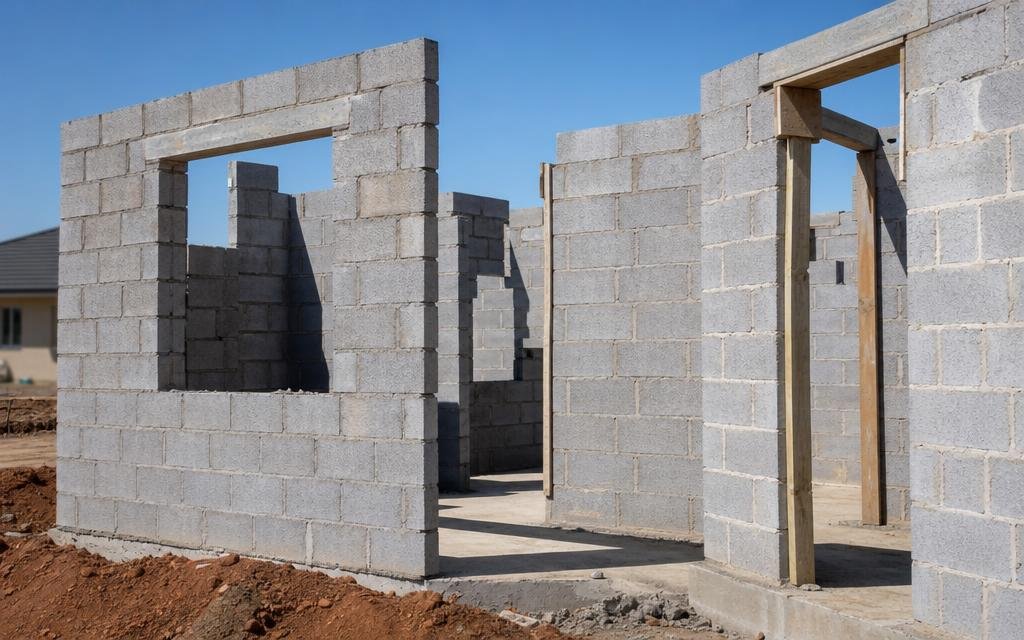 Concrete Blockwork (140mm external / 90mm internal)— Illustrative diagram