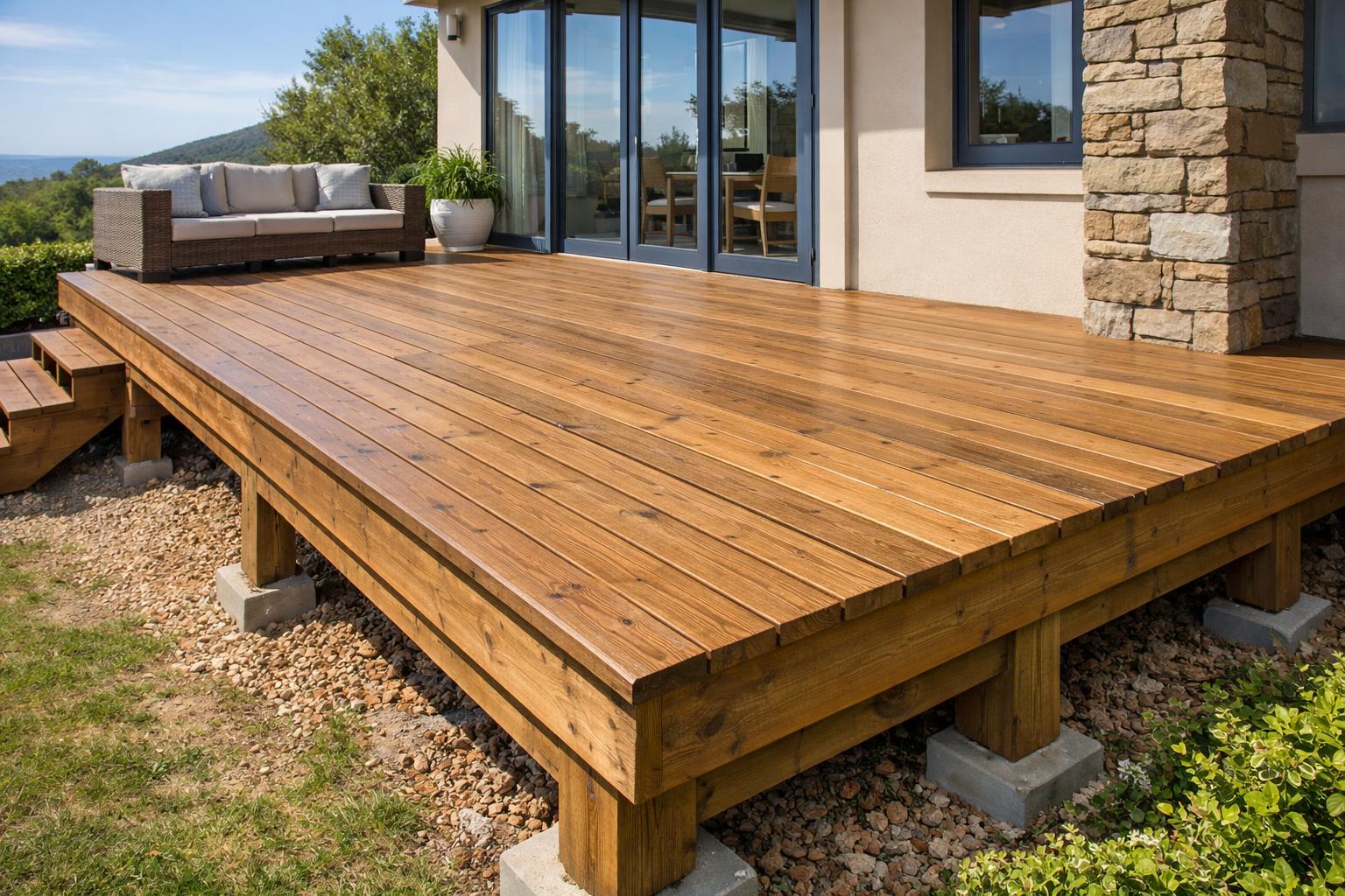 Elevated Treated Timber Deck— Illustrative diagram