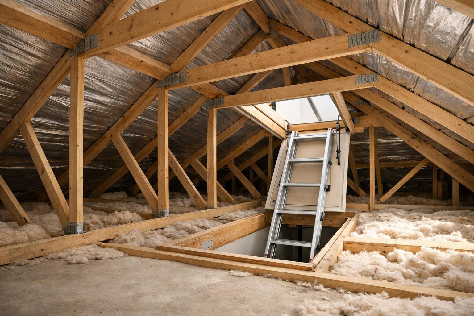 Empty ceiling cavity (Standard roof trusses)— Illustrative diagram
