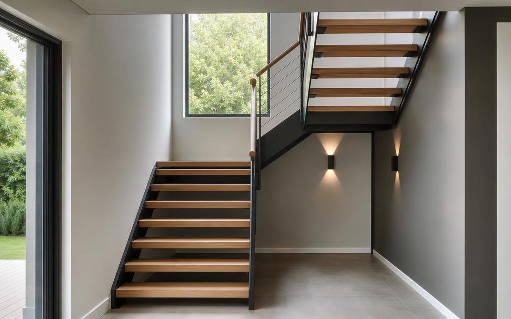 Half-Turn Structural Staircase (Dog-leg)— Illustrative diagram