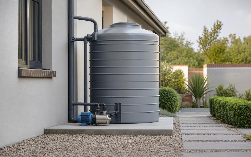 JoJo 2,500L Rainwater Tank & Slab— Illustrative diagram