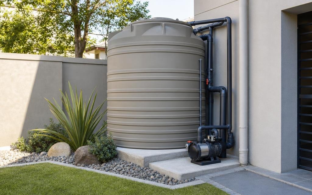 JoJo 5,000L Municipal Backup with Booster Pump— Illustrative diagram