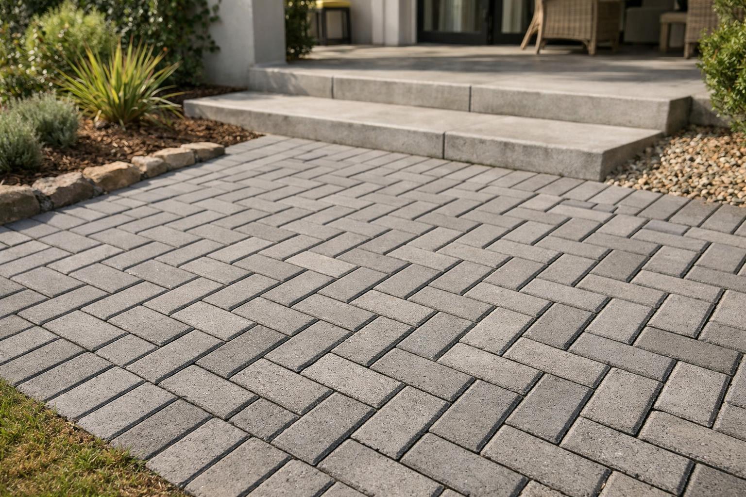 Standard Concrete Bevel Pavers— Illustrative diagram