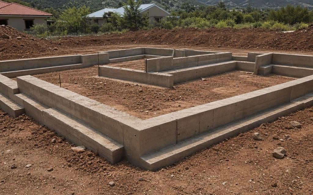 Stepped Strip Footings— Illustrative diagram