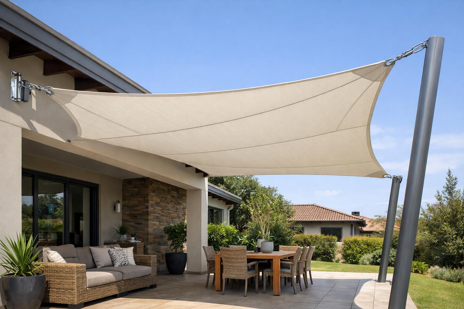 Tensioned Shade Sail Canopy— Illustrative diagram
