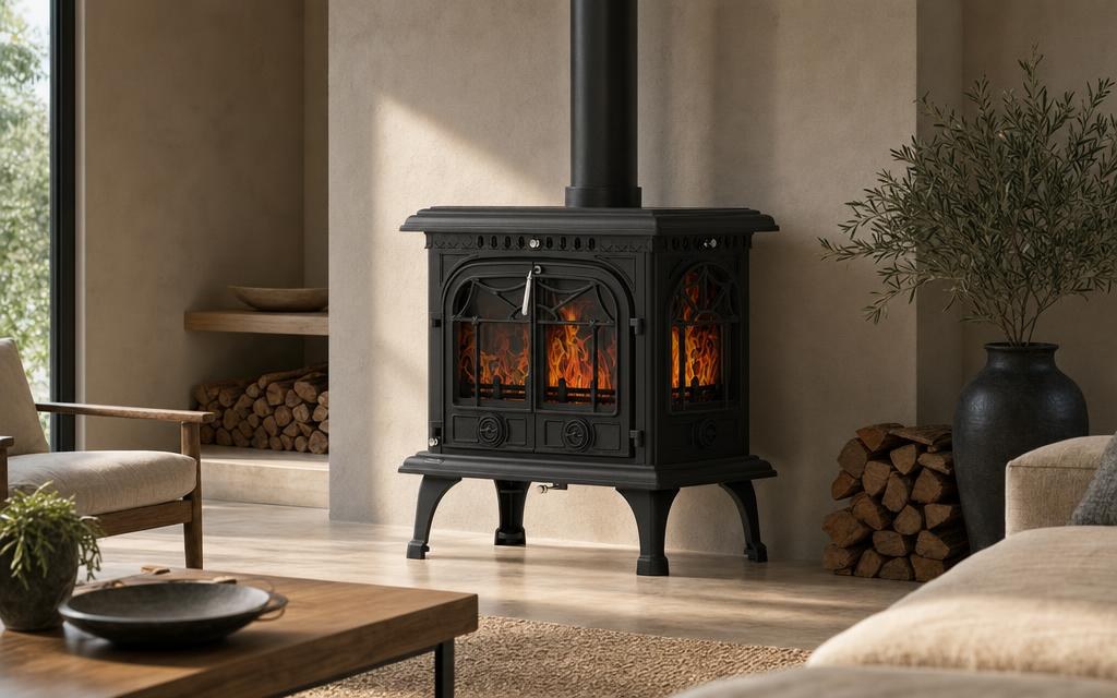 The Panorama Freestanding Fireplace— Illustrative diagram