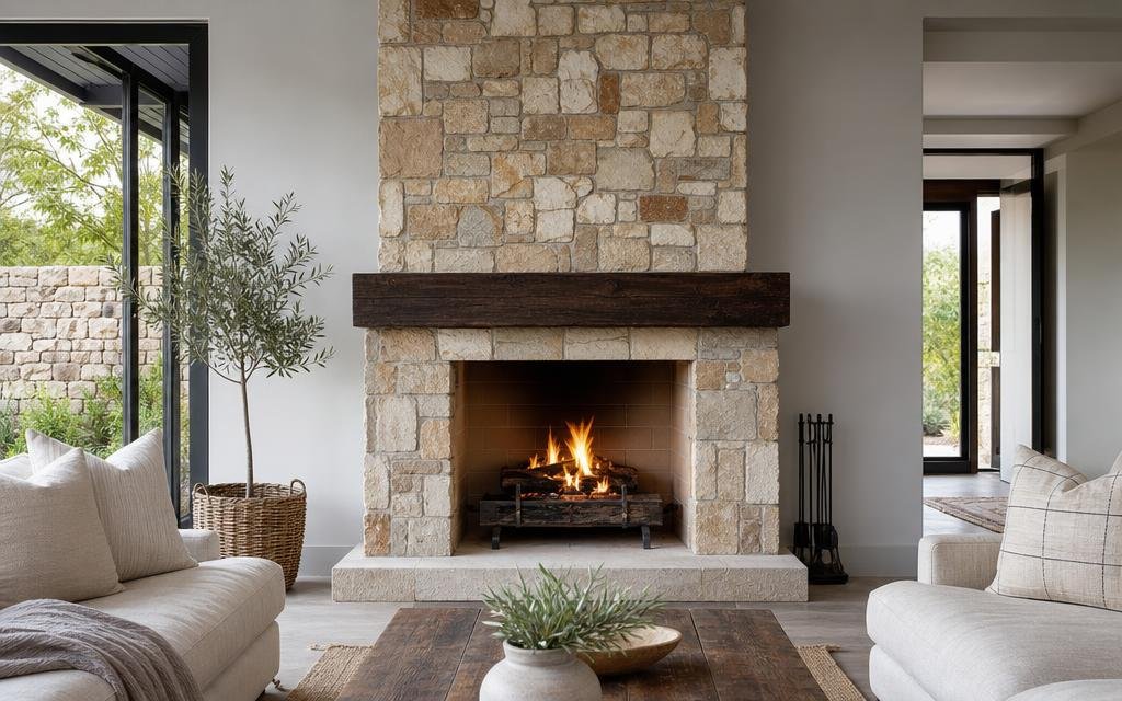 Traditional Masonry Fireplace— Illustrative diagram