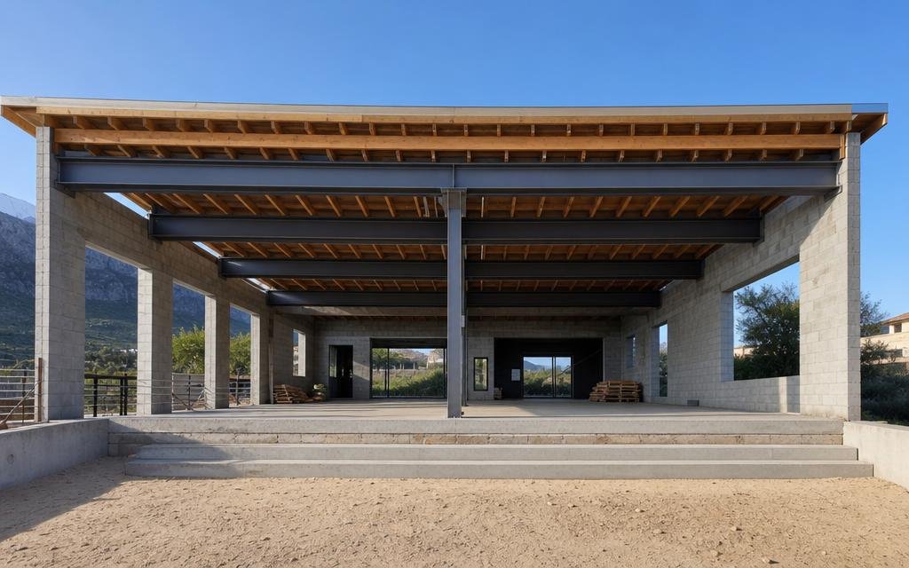 Two Complex Spans (Requires dual steel beam support)— Illustrative diagram