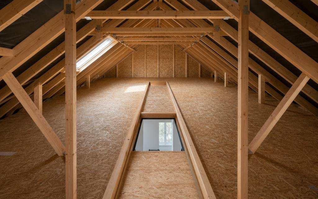 Walkable storage void (Triggers heavier floor structural joists)— Illustrative diagram
