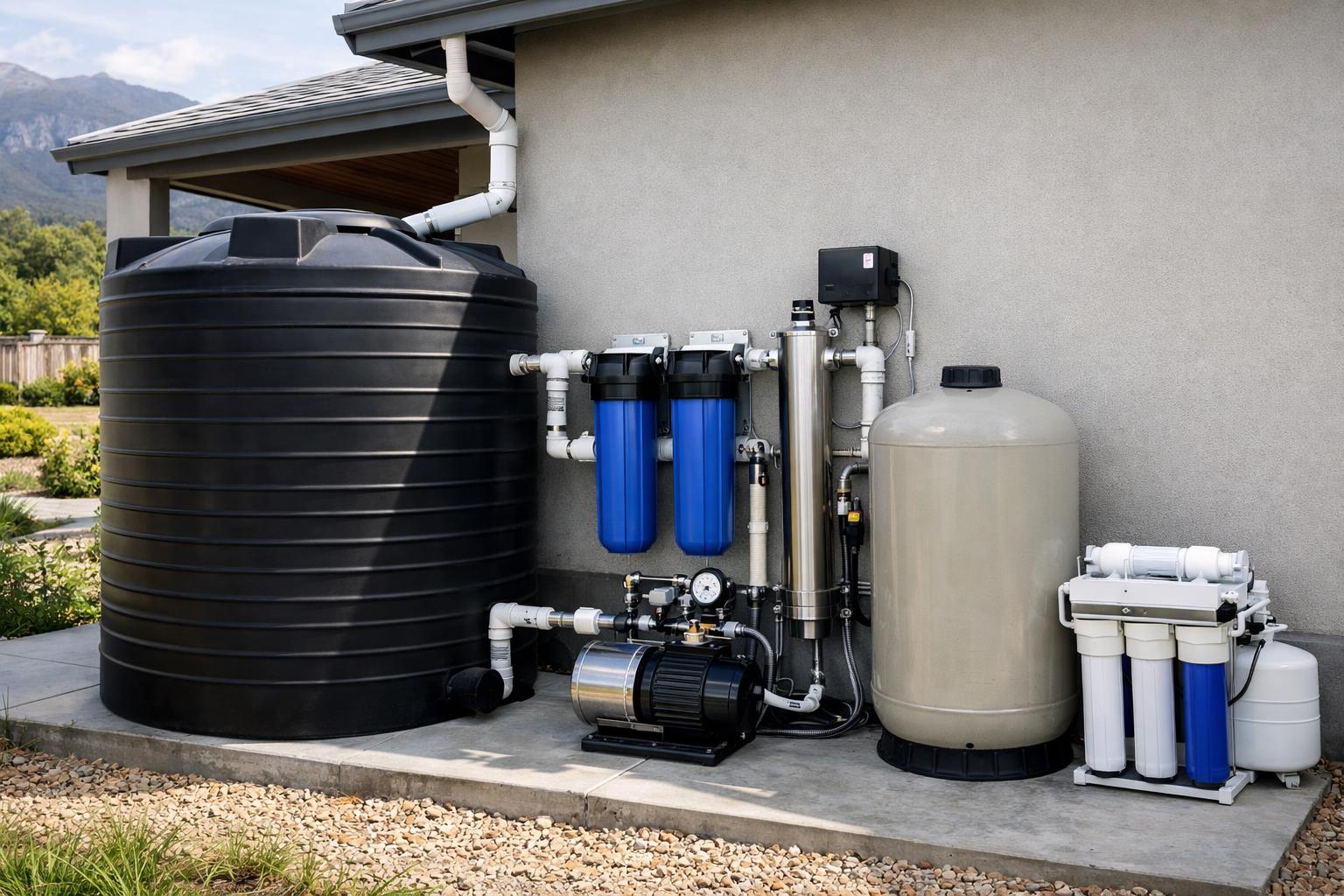 Whole-Home Backup / Potable Treatment Review— Illustrative diagram