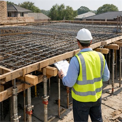 Structural engineer - suspended first-floor slab formwork & reinforcement sign-off (SANS 10400-B)