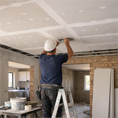 Ceiling installer — concealed-grid board fixing, jointing and preparation labour