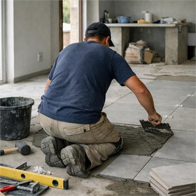 Skilled floor layer / tiler artisan labour rate