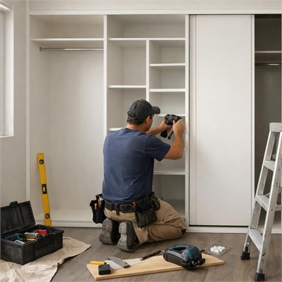 Built-in wardrobe installation labour allowance (per linear metre)