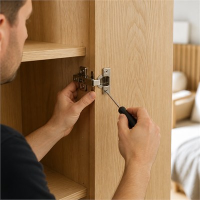 Timber veneer built-in wardrobe installation labour allowance (per linear metre)