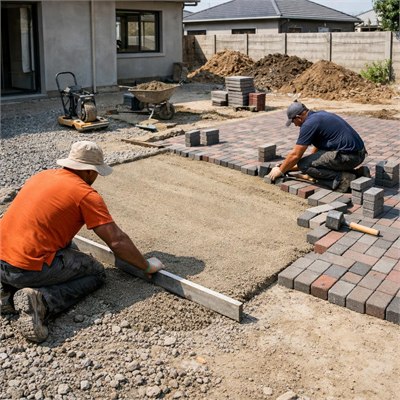 Sub-base prep & paving bricklayer installer rate