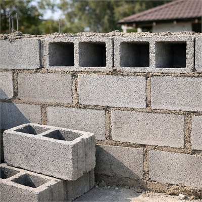 140mm hollow concrete blocks (390x140x190mm), supply only per m2