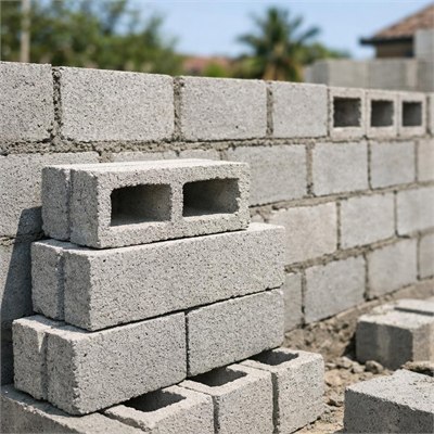 90mm hollow concrete blocks (390x90x190mm), supply only per m2