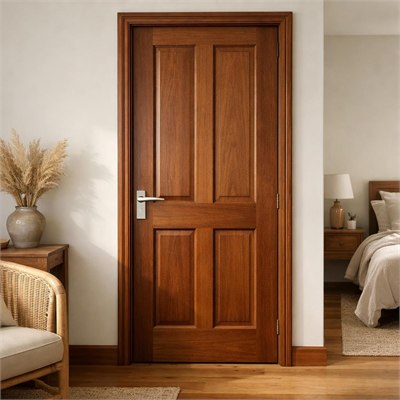 813x2032mm solid Meranti timber panel interior door