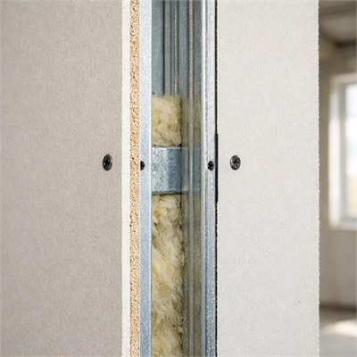 12.5mm gypsum drywall board, two faces of internal partition