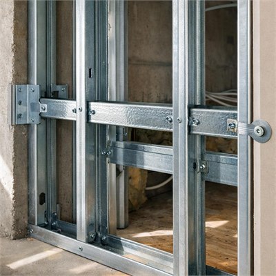 Galvanized steel studs, tracks, noggins, anchors and ordinary partition fixings