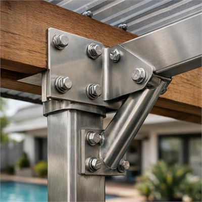 316 stainless-steel carport brackets, bolts, connectors and screws upgrade