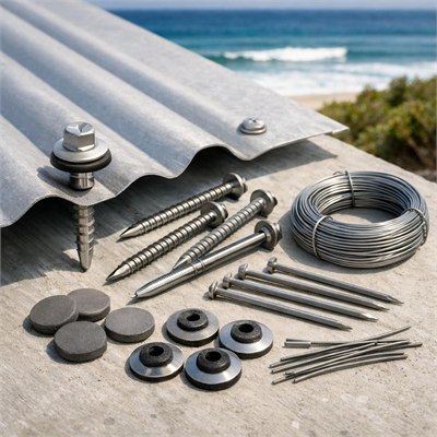 316 stainless-steel roof fasteners, nails and binding-wire upgrade