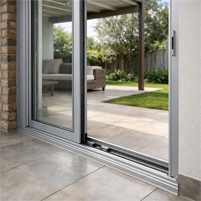 3m aluminium sliding door with glazing, frame, rollers and ordinary installation accessories