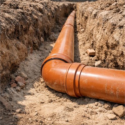 SABS 110mm underground PVC sewer pipe (6m, 100kPa)