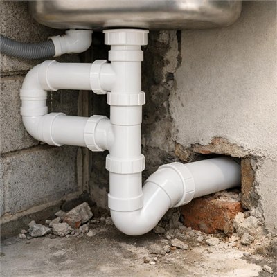 50mm PVC Waste Pipe incl. standard fittings allowance (Supply, per linear metre)