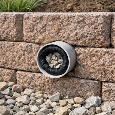 75mm retaining-wall weep-hole sleeve and geotextile filter set