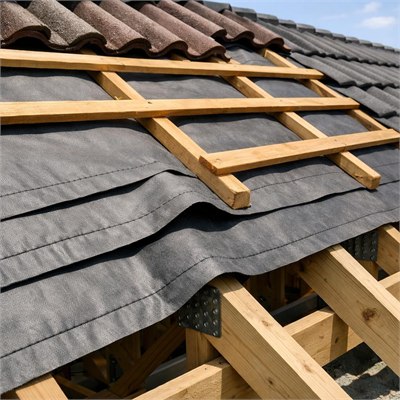 Undertile roof membrane, laps and fixing sundries