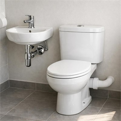 WC suite, hand basin, mixer, waste and trap - toilet-only sanitary pack