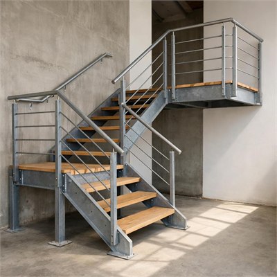 Half-Turn Dog-Leg Structural Stair Kit