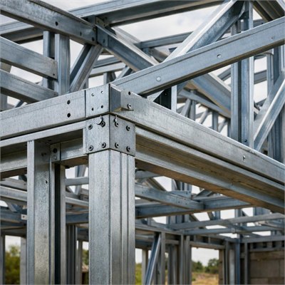 Lightweight structural steel frame sections