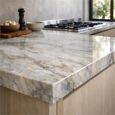 Premium natural quartzite kitchen countertop slab (per linear metre)