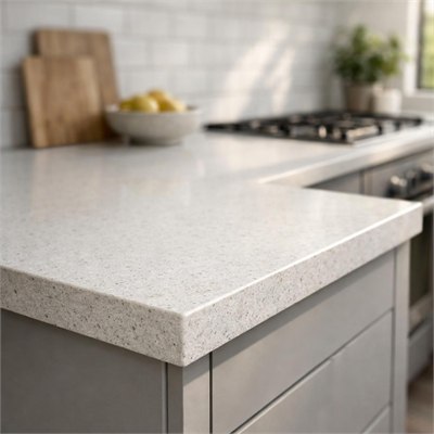 Standard engineered quartz kitchen countertop slab (per linear metre)