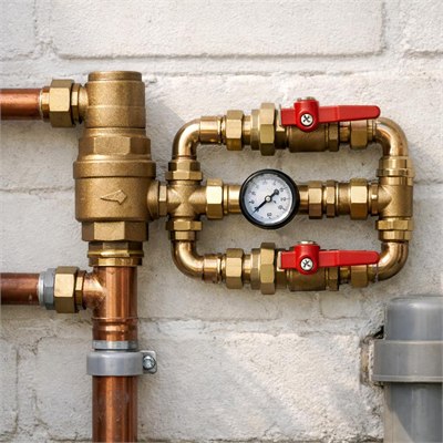 Non-return valve & bypass manifold kit, brass