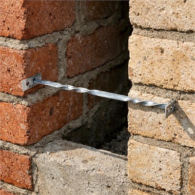 Galvanised cavity wall ties, incl. 50mm cavity gap coursing allowance