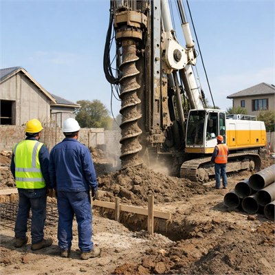 Piling Rig Mobilisation & Auger Drilling (per m footprint allowance)