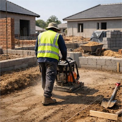 Mechanical plate compaction allowance per m³ of compacted selected fill