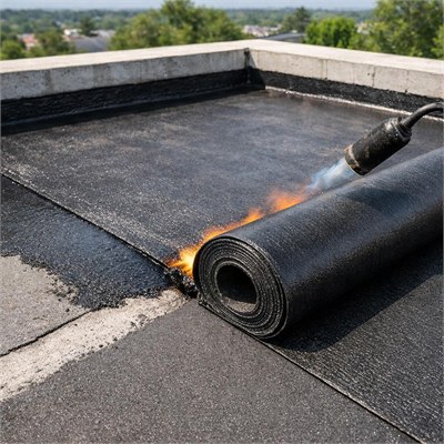 4mm APP torch-on waterproofing membrane and compatible primer (roof deck material only)