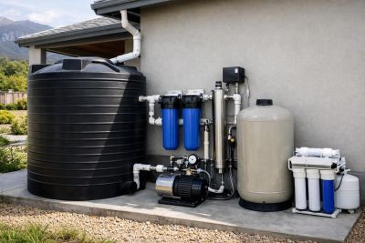 Whole-Home Backup / Potable Treatment Review — Illustrative diagram
